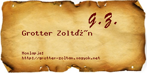 Grotter Zoltán névjegykártya