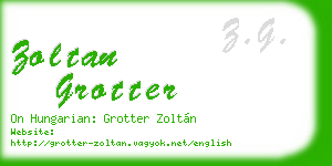zoltan grotter business card