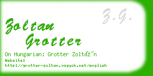 zoltan grotter business card